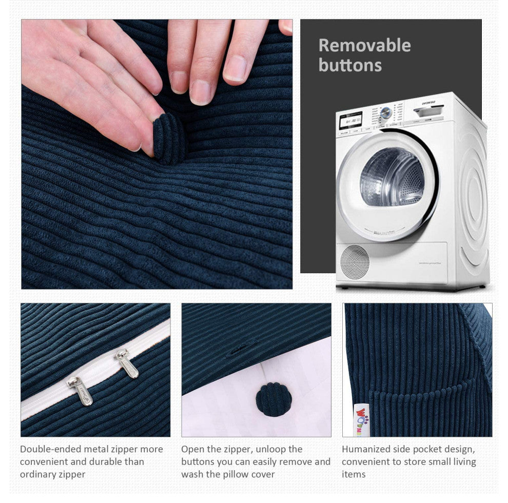 Wedge Pillow, Headboard Cushion, Reading Pillow, Dark Blue, 39x20x8