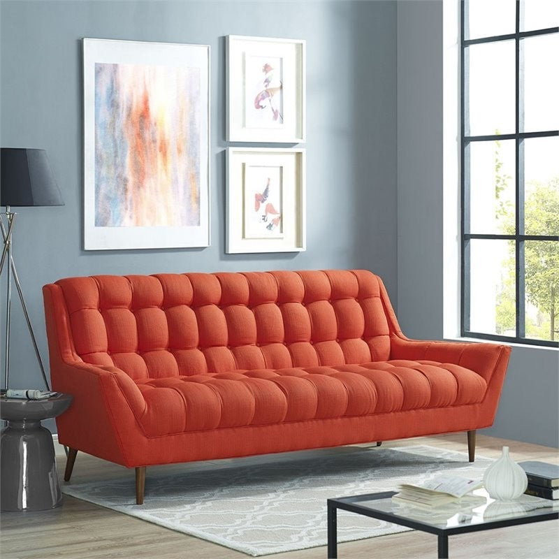 Modway Response Upholstered Fabric Sofa, Atomic Red