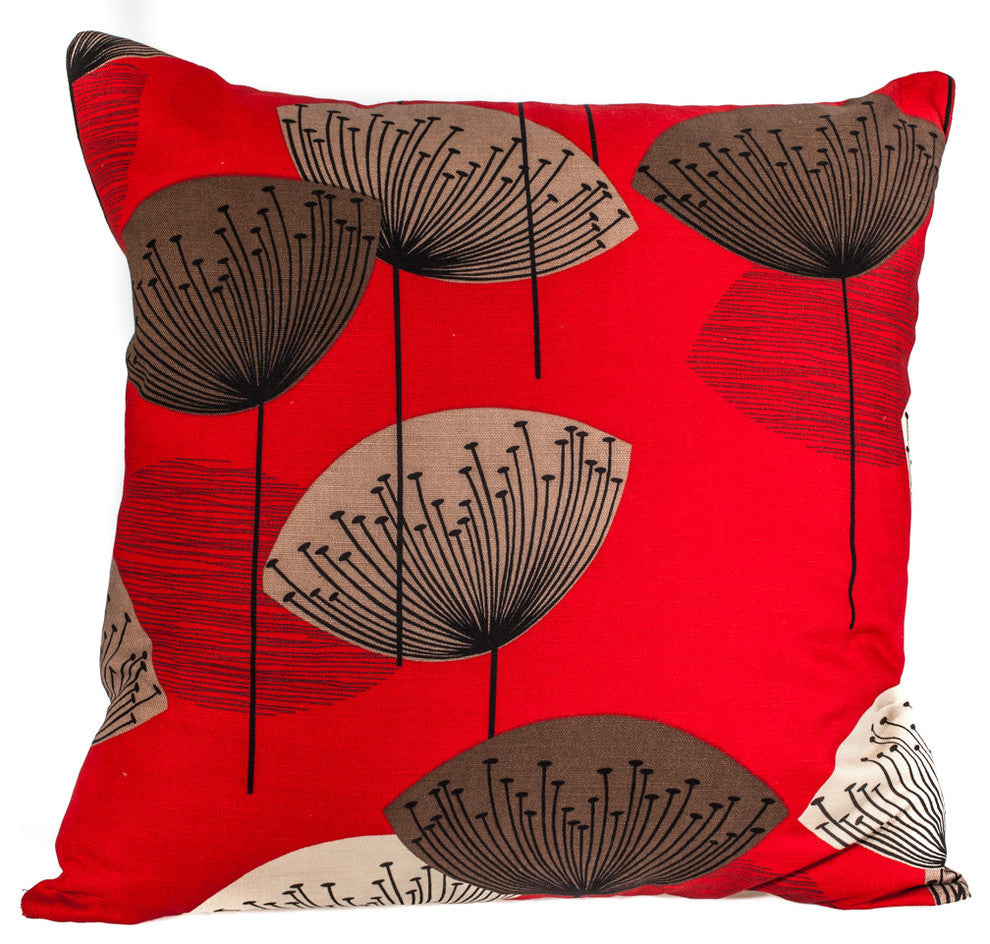 Designer Decorative Pillow Cover, Red, 24"x24"