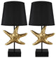 Set of 2 Starfish Table Lamps, Gold