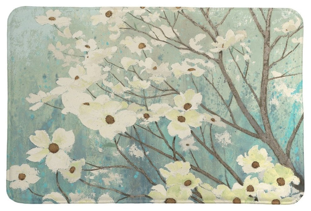 Laural Home Dogwood Blossoms Memory Foam Rug