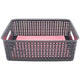 Plastic Weave Bin, Medium, Black, 2-Pack