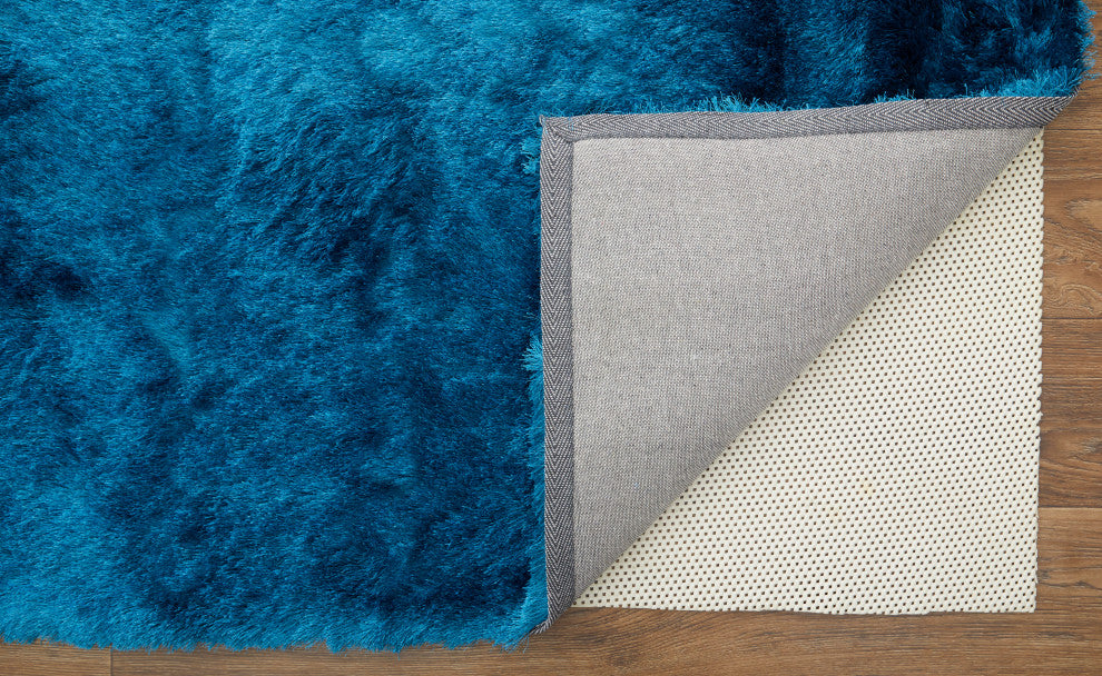 Weave & Wander Melba Plush Shag Rug, Teal, 2'x3'4"