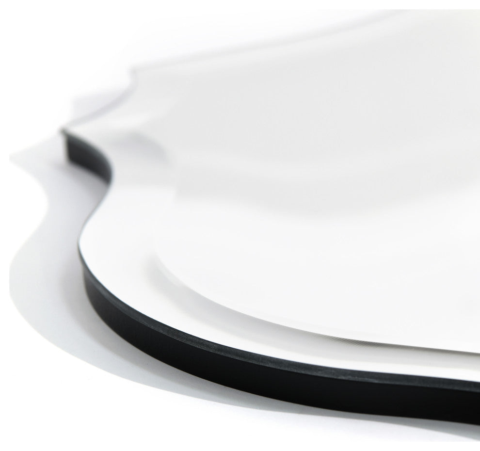Frameless Beveled Oblong Scalloped Wall Mirror, 1"-Beveled Edge, 30"x40"