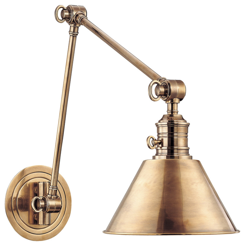 Garden City 1 Light Wall Sconce, Aged Brass