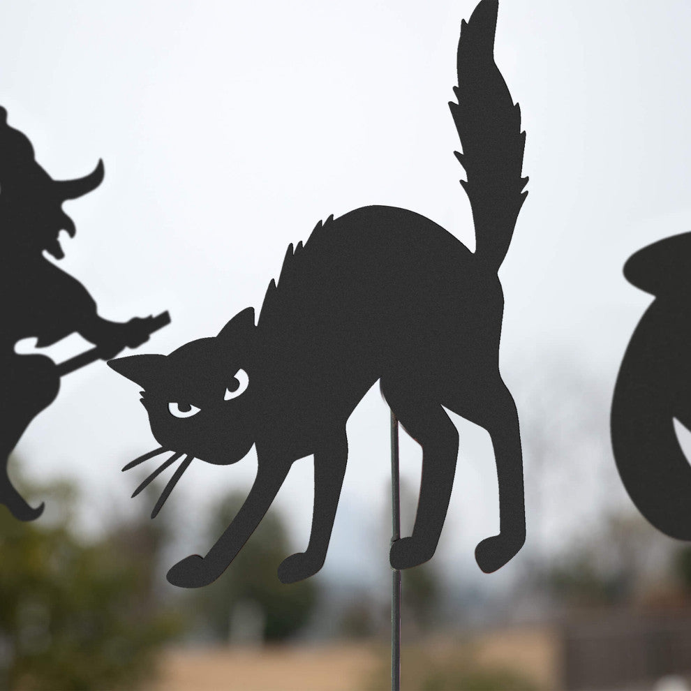 36"H 3-Piece  Halloween Metal Silhouette Yard Stake or Hanging Decor Set