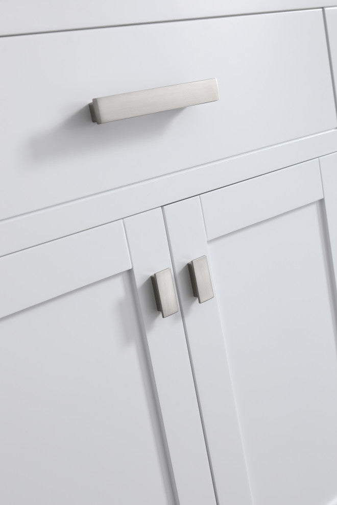 London 71-in White Bathroom Vanity Base Cabinet Without Top