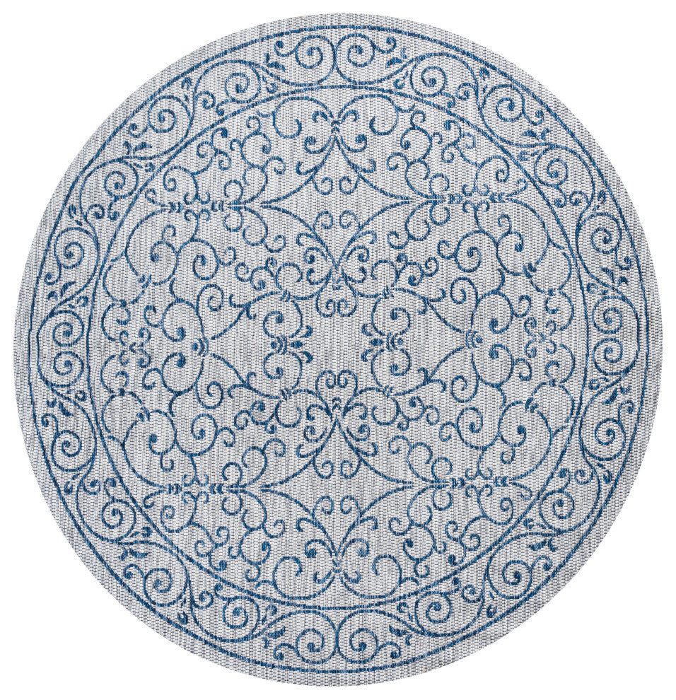 Charleston Vintage Filigree Textured Weave Indoor/Outdoor Area Rug
