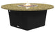Fire Pit Table 55"D, Propane, Santa Cecillia Granite Top, Black
