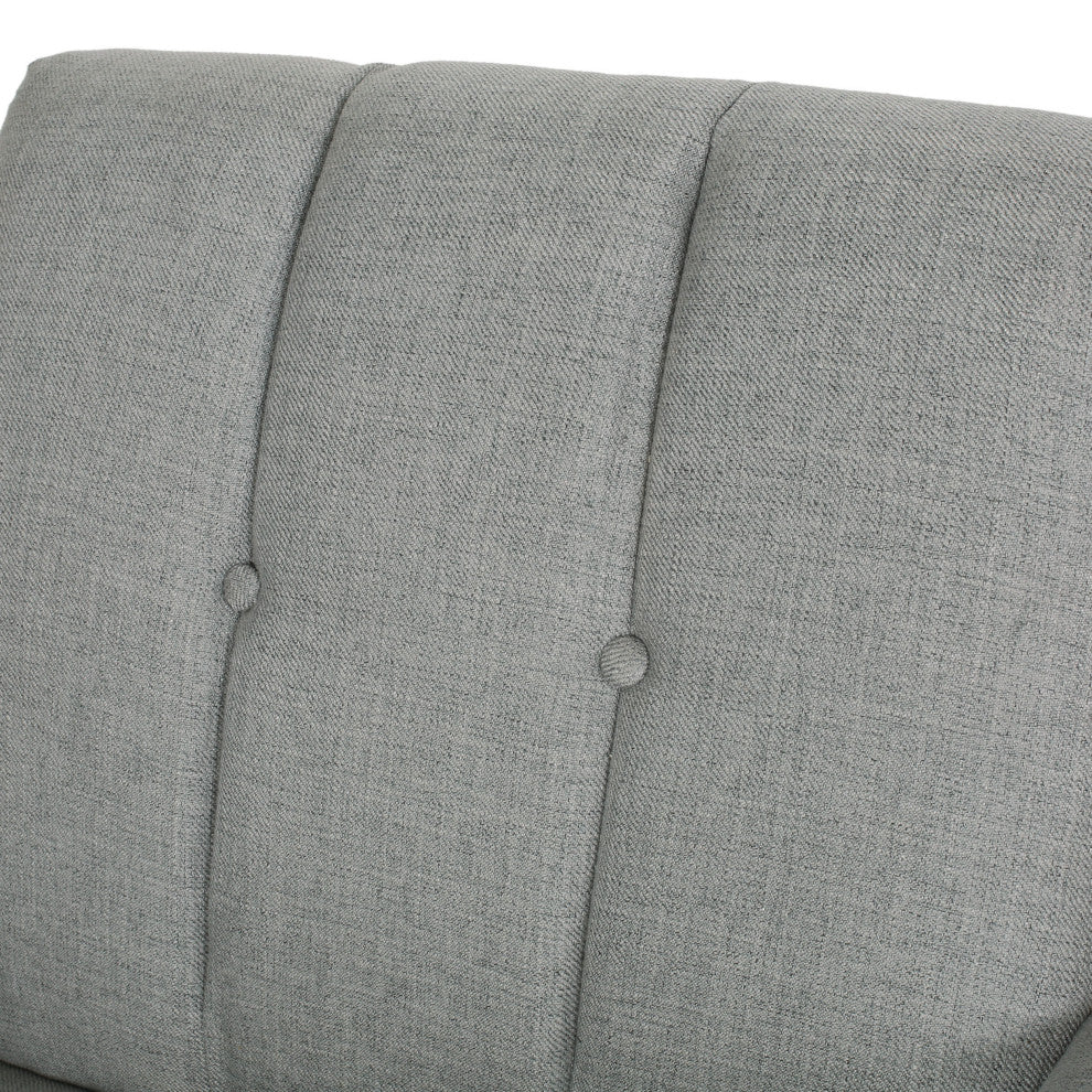 GDF Studio Angelina Mid-Century Fabric Club Chair, Gray