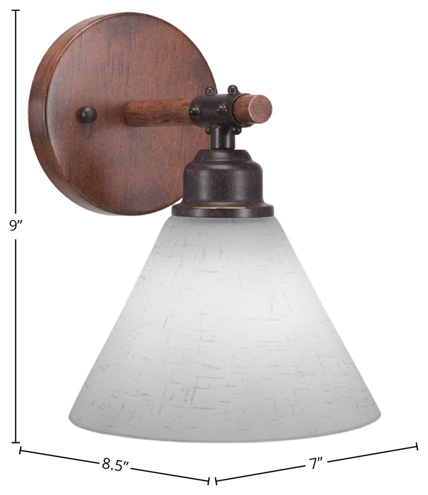 Blacksmith 1-Light Wall Sconce, White Muslin