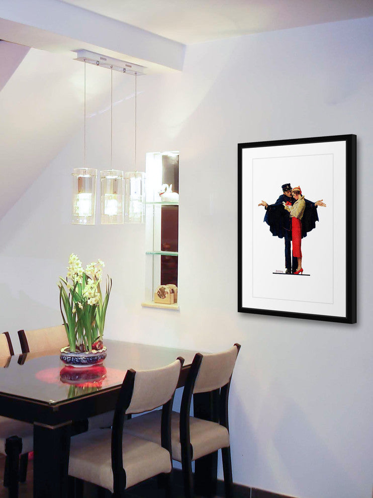 "Lost in Paris" Framed Art Print by Norman Rockwell