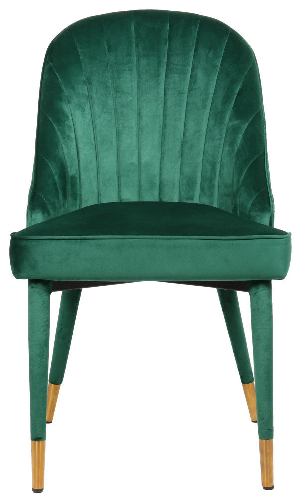 Belle Velvet Upholstered Dining Chair (Set of 2), Green