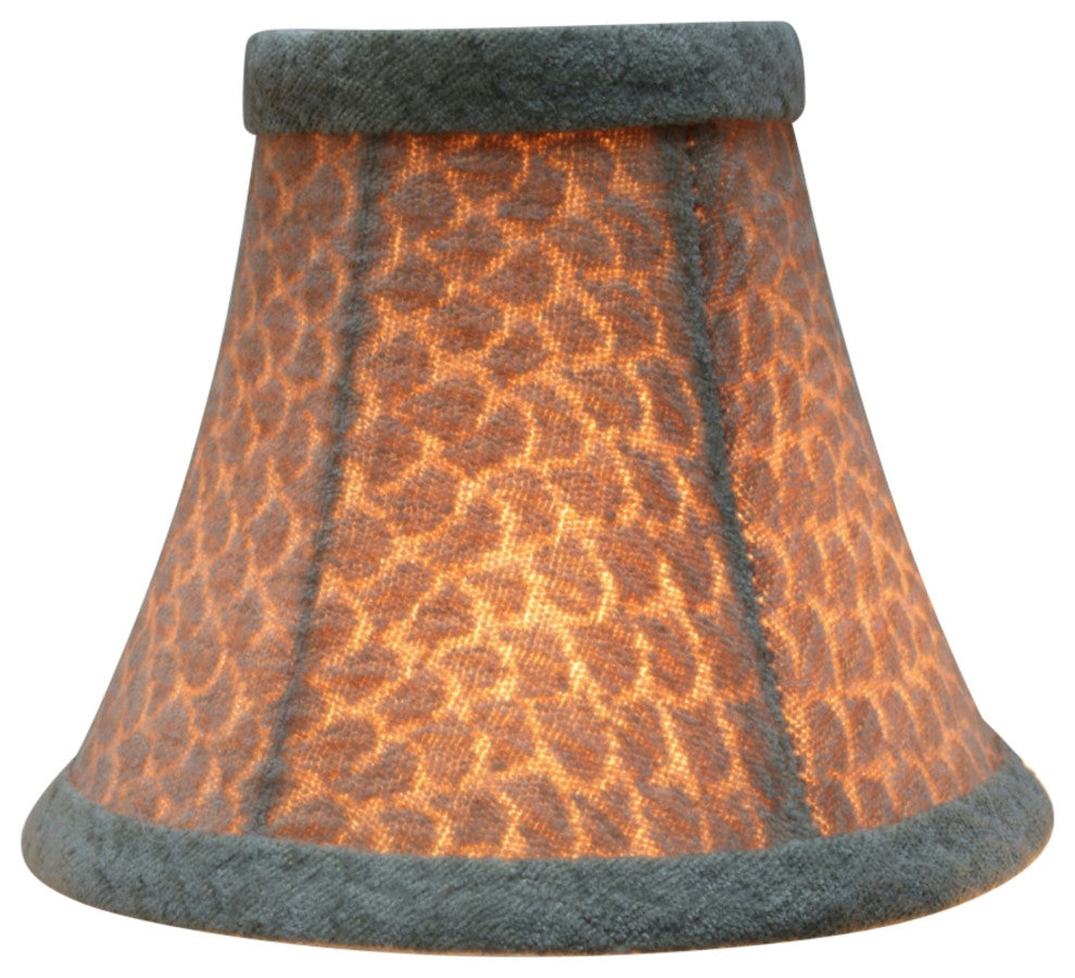 30054-6 Small Bell  Chandelier Clip On Lamp Shade Light Gray 3"x6"x5"