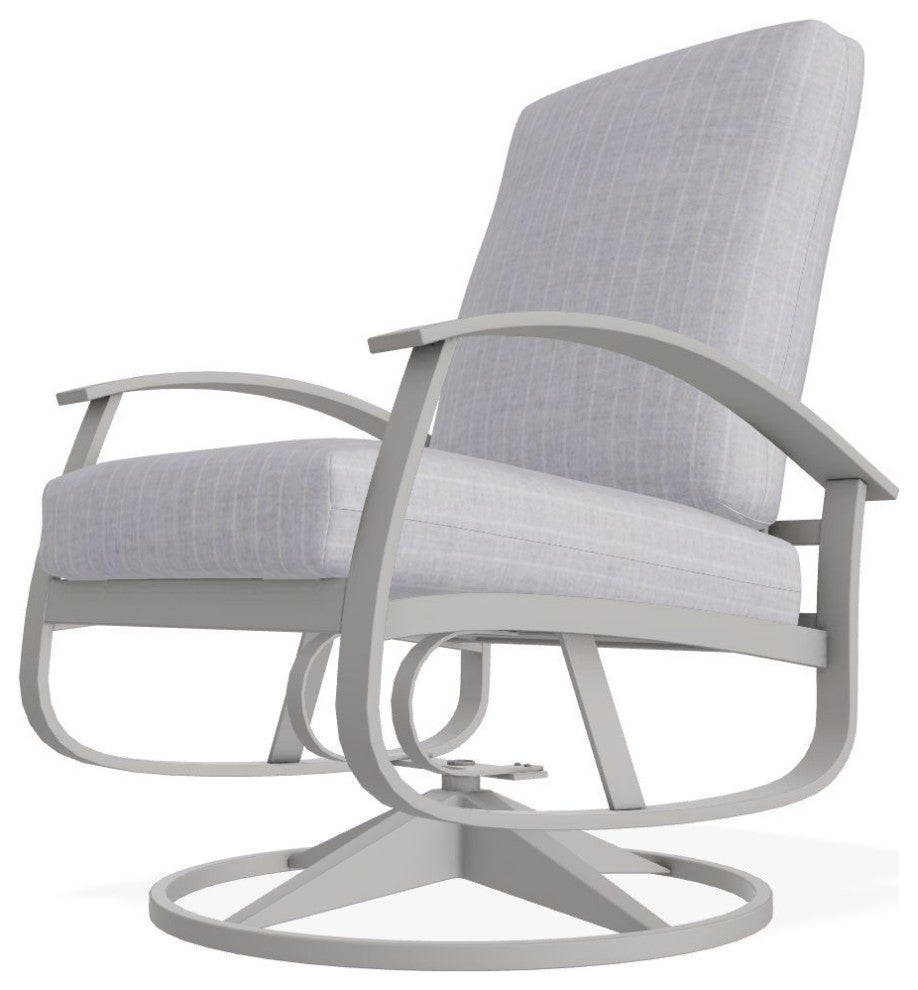 Belle Isle Cushion Outdoor Swivel Rocker, Ticking Fog/Warm Gray