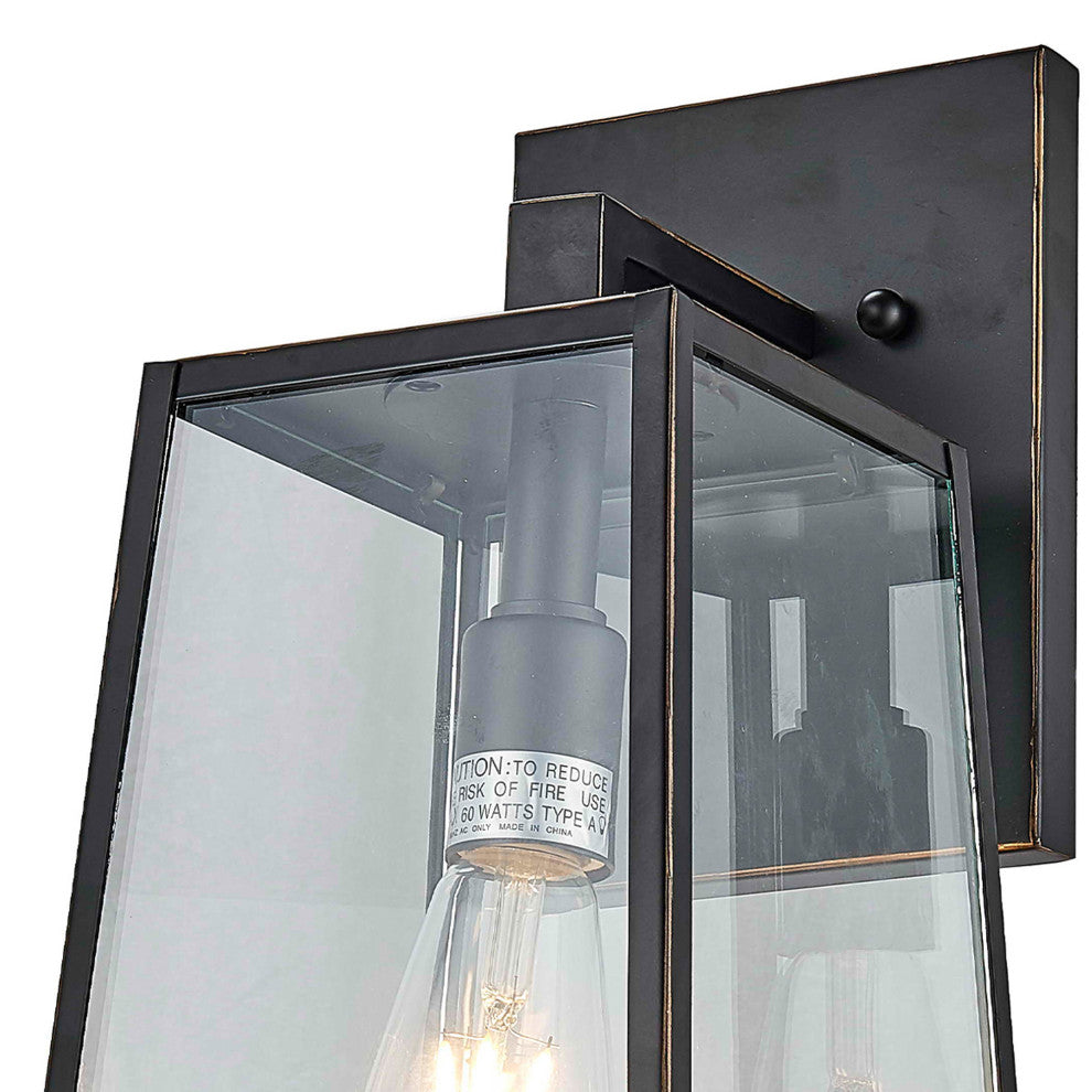 1-Light Outdoor Wall Lantern, Imperial Black, Medium