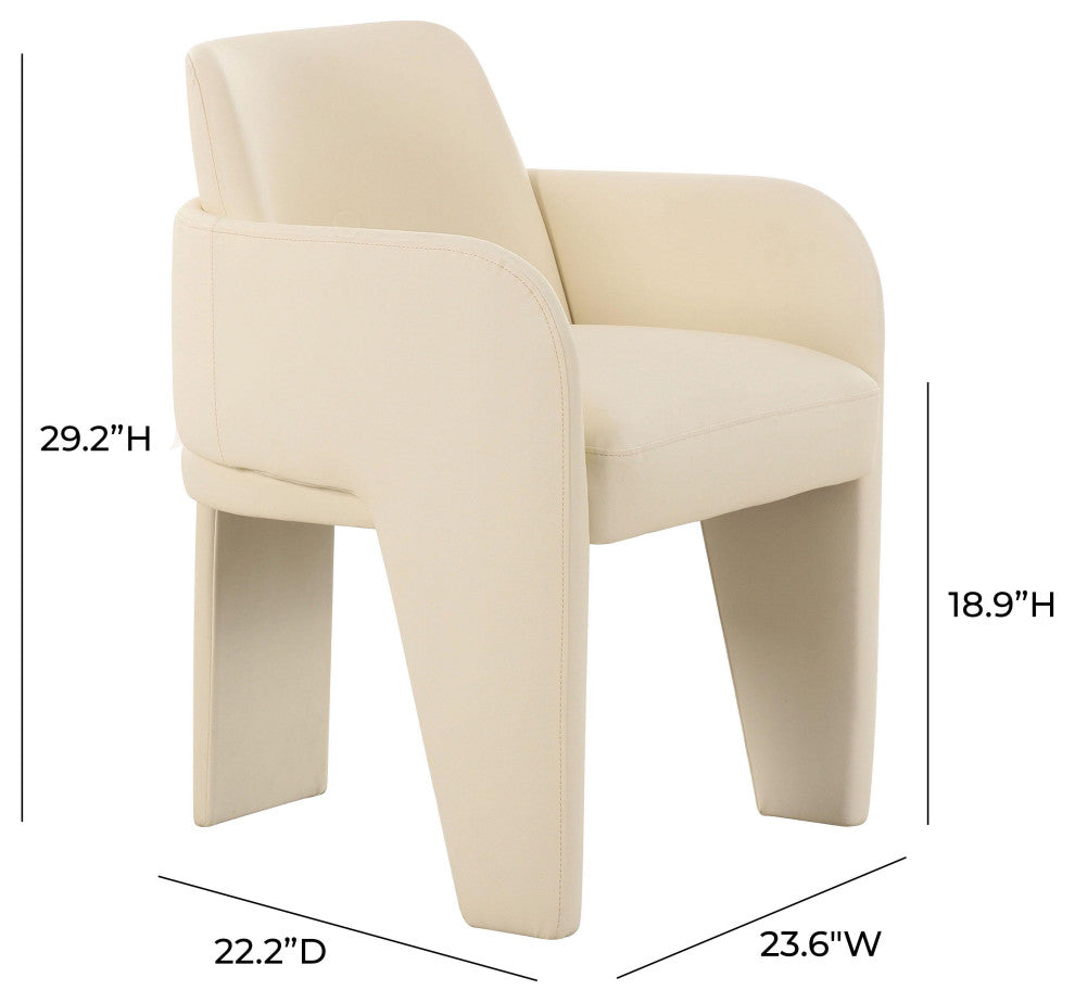 Leo Cream Vegan Leather Dining Chair
