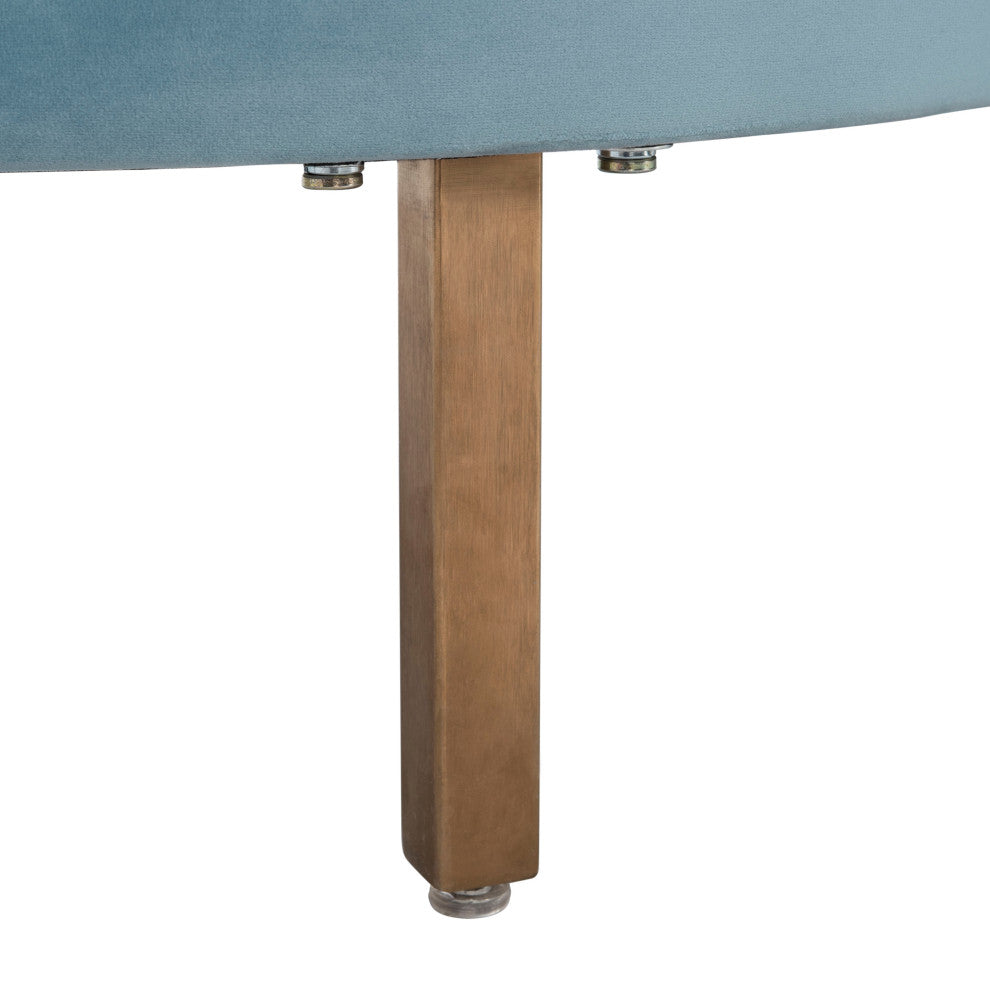 Safavieh Couture Primrose Curved Sofa, Light Blue