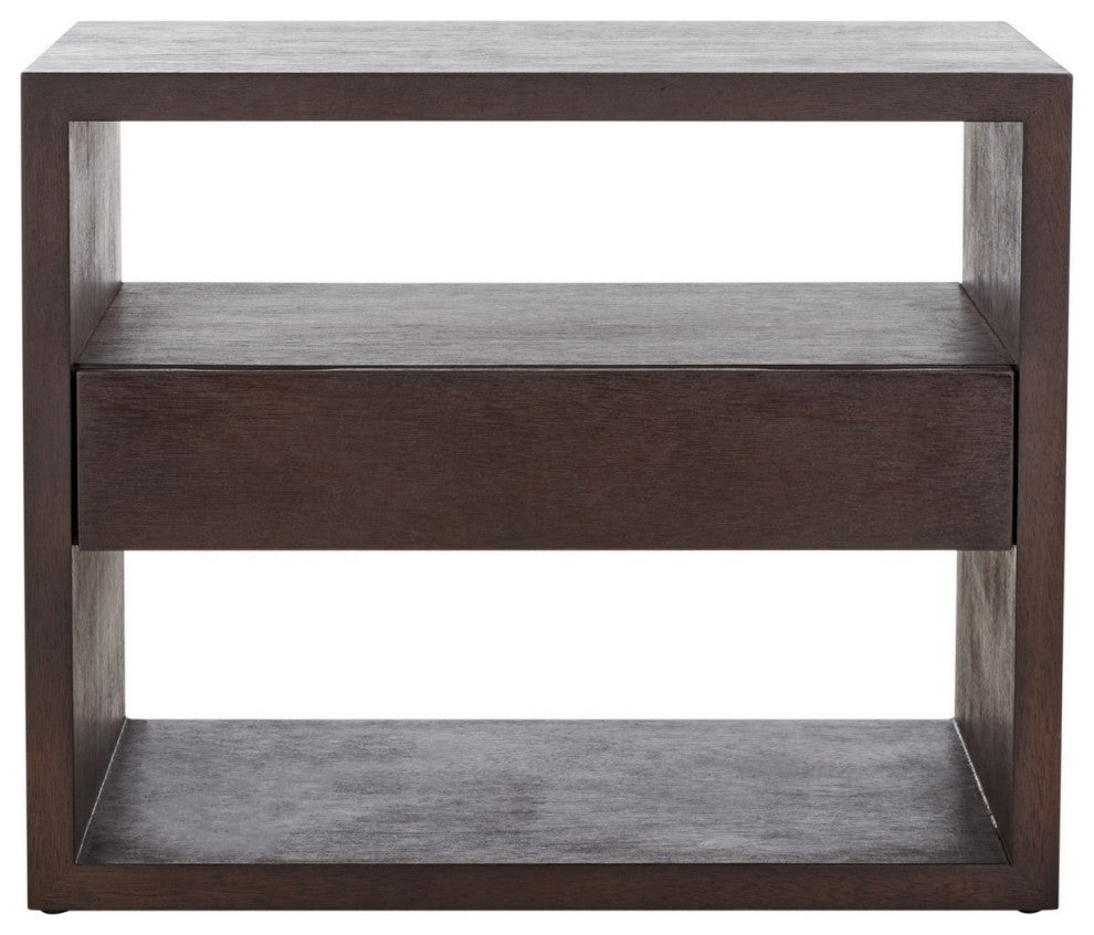Safavieh Munson 2 Shlf 1 Drawer Nightstand, Dark Oak