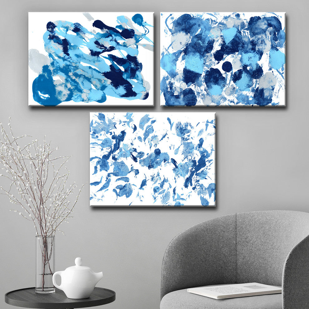 Ready2HangArt 'Rainy Moves I-III' Wrapped Canvas Art Set, 30"x120" 3-Panels