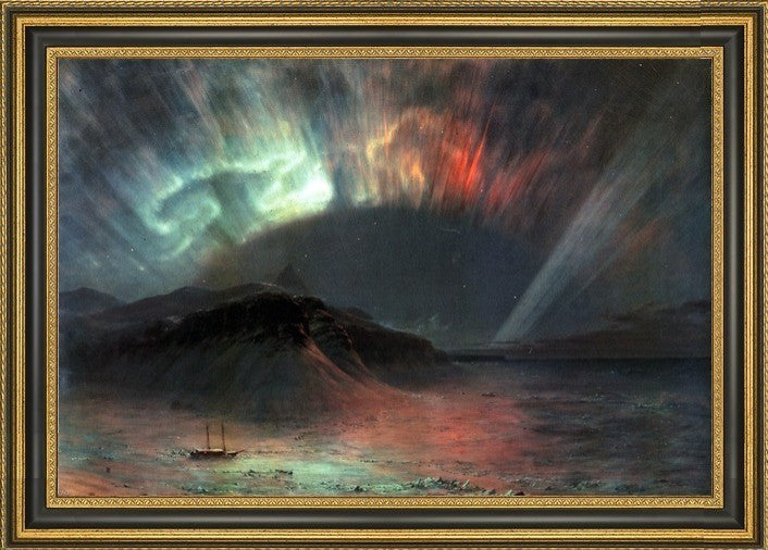 Frederic Edwin Church Aurora Borealis Framed Premium Canvas Print, 18"x27"