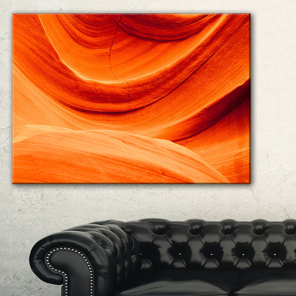 "Antelope Canyon Orange Wall" Landscape Photo Canvas Print, 32"x16"