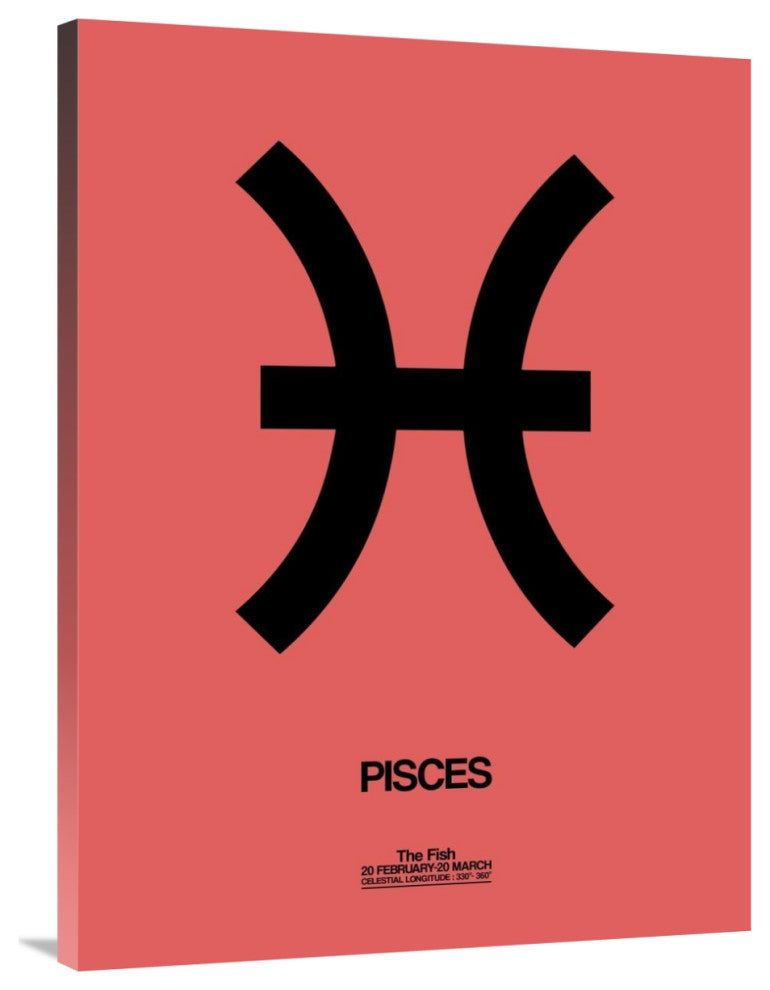 "Pisces Zodiac Sign Black" Fine Art Print