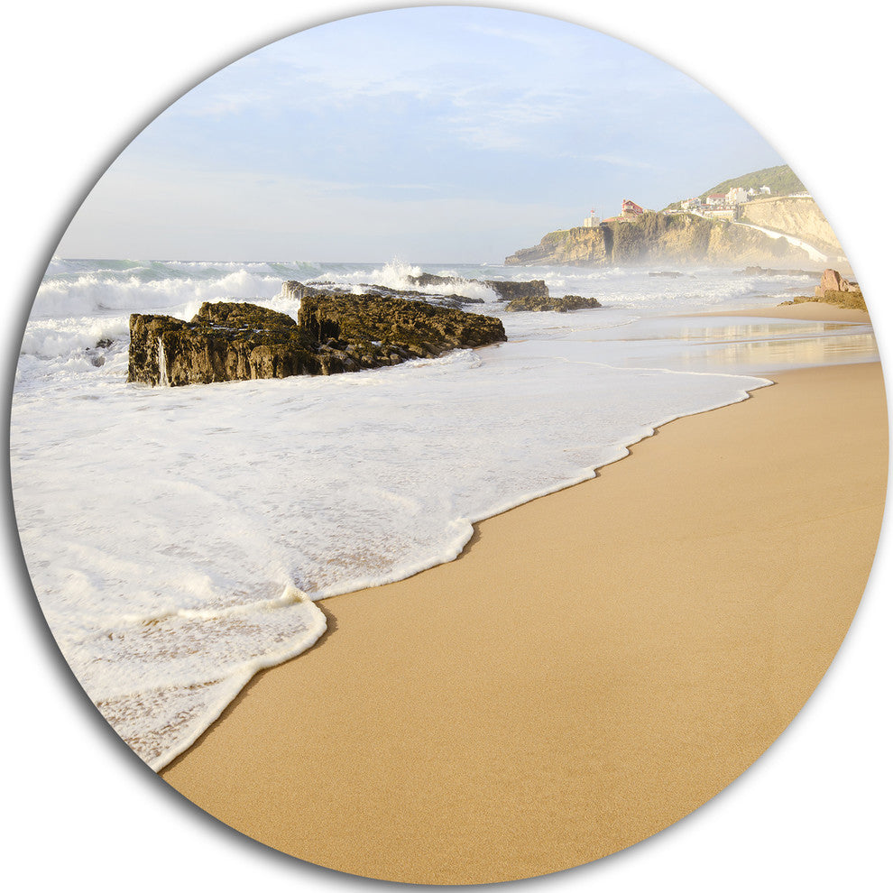 Magoito Beach Portugal, Seashore Disc Metal Artwork, 36"
