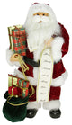 24" Standing Traditional Santa Holding a List of Names and Gift Bag
