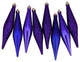 8-Piece Shatterproof 4-Finish Finial Drop Ornaments Set, 6", Cobalt Blue