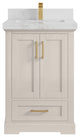 Boston 24" Single Sink Bath Vanity in Fine Grain 2" Calacatta Nuvo