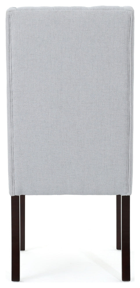 GDF Studio Blaine Tufted Wing Back Dining Chairs, Set of 2, Light Gray, Fabric