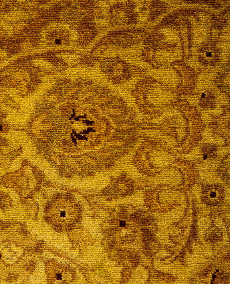 Overdyed One-of-a-Kind Hand-Knotted Area Rug Yellow, 8' 1" x 10' 5"