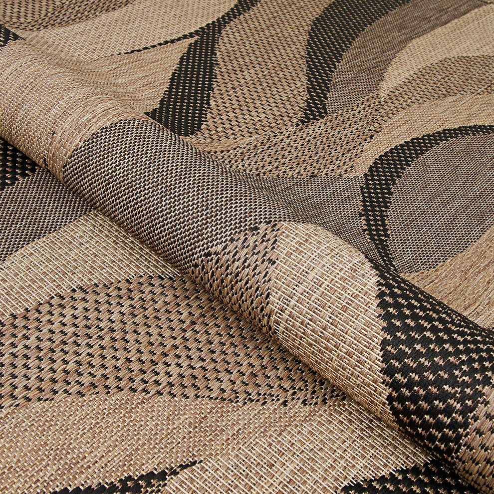 Couristan Recife Seagrass Indoor/Outdoor Area Rug, Natural/Black, 8'6" Square