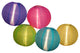 Asian Fusion Colorful Chinese Lantern Garden Patio Lights, White Wire, 5-Piece