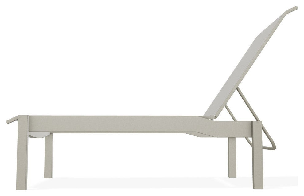Leeward Sling Stackable Outdoor Chaise Lounge, Harbor/Storm