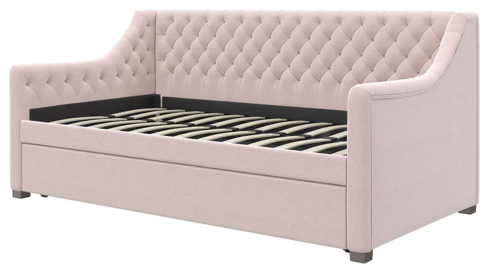Diamond Tufted Upholstered Design Daybed and Trundle Set