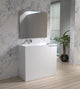 ADM Split Rectangular Freestanding Pedestal Sink, White, 39", Matte White
