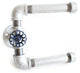 Industrial Pipe Toilet Paper Holder, Black Pipe, 2-Roll, Navy Blue Hose Knob