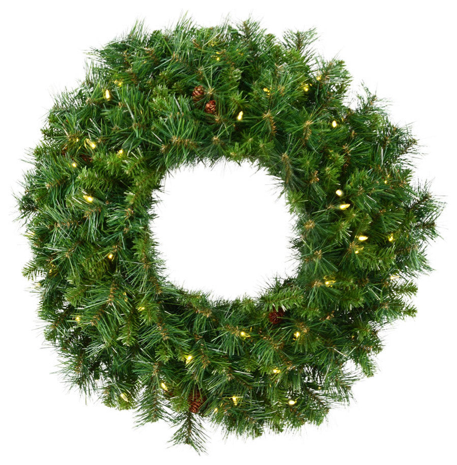 Vickerman A801043LED 42" Cheyenne Pine Artificial Christmas Wreath, Warm White