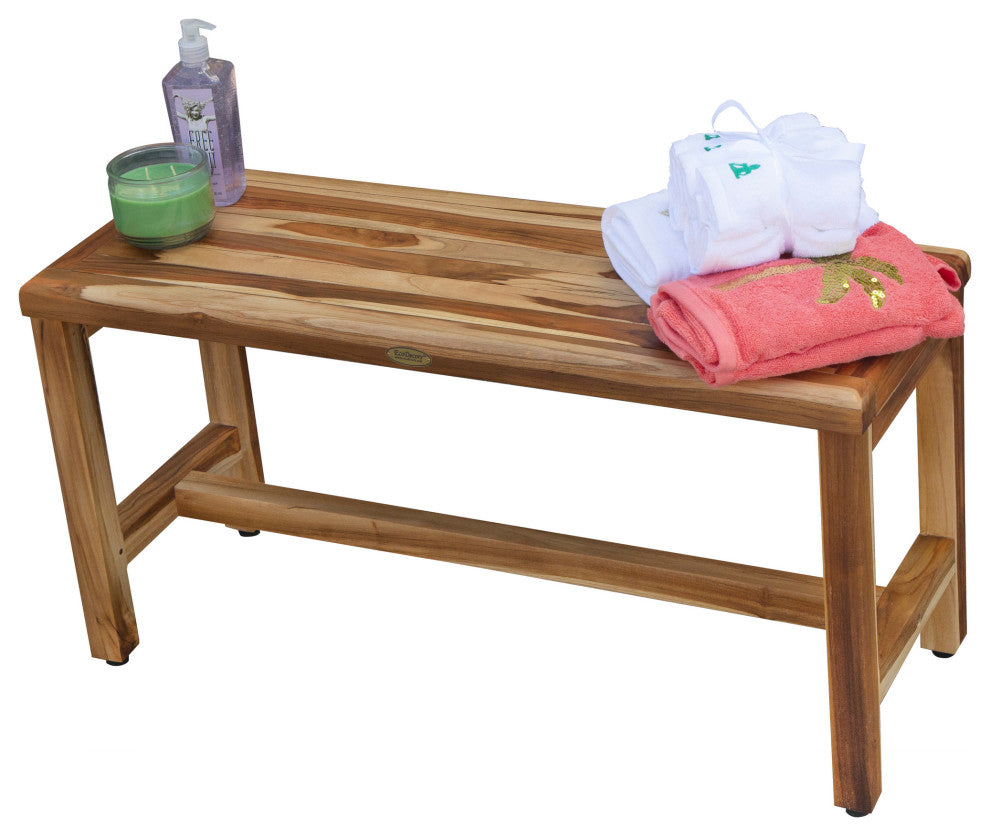 EcoDecors EarthyTeak Classic 35" Teak Shower Bench, 35"