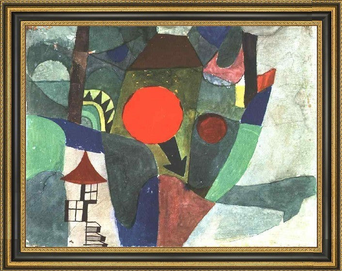 Paul Klee With the Setting Sun - 18" x 24" Framed Premium Canvas Print
