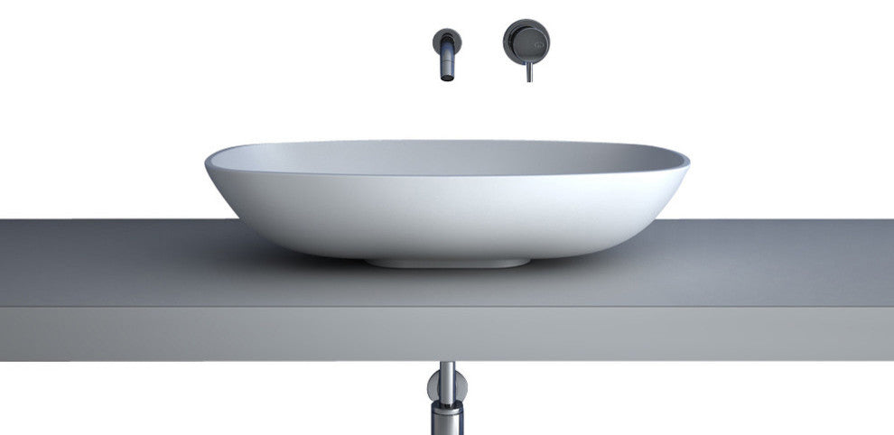 Gamma Modern Bathroom Sink, White