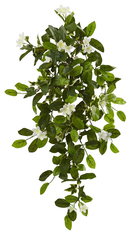 19" Mixed Stephanotis and Ivy Hanging Artificial Plant, Set of 4