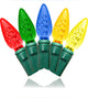 35-Piece Faceted C6 Conical Multi Colored LED Light Set With In-Line Rectifer