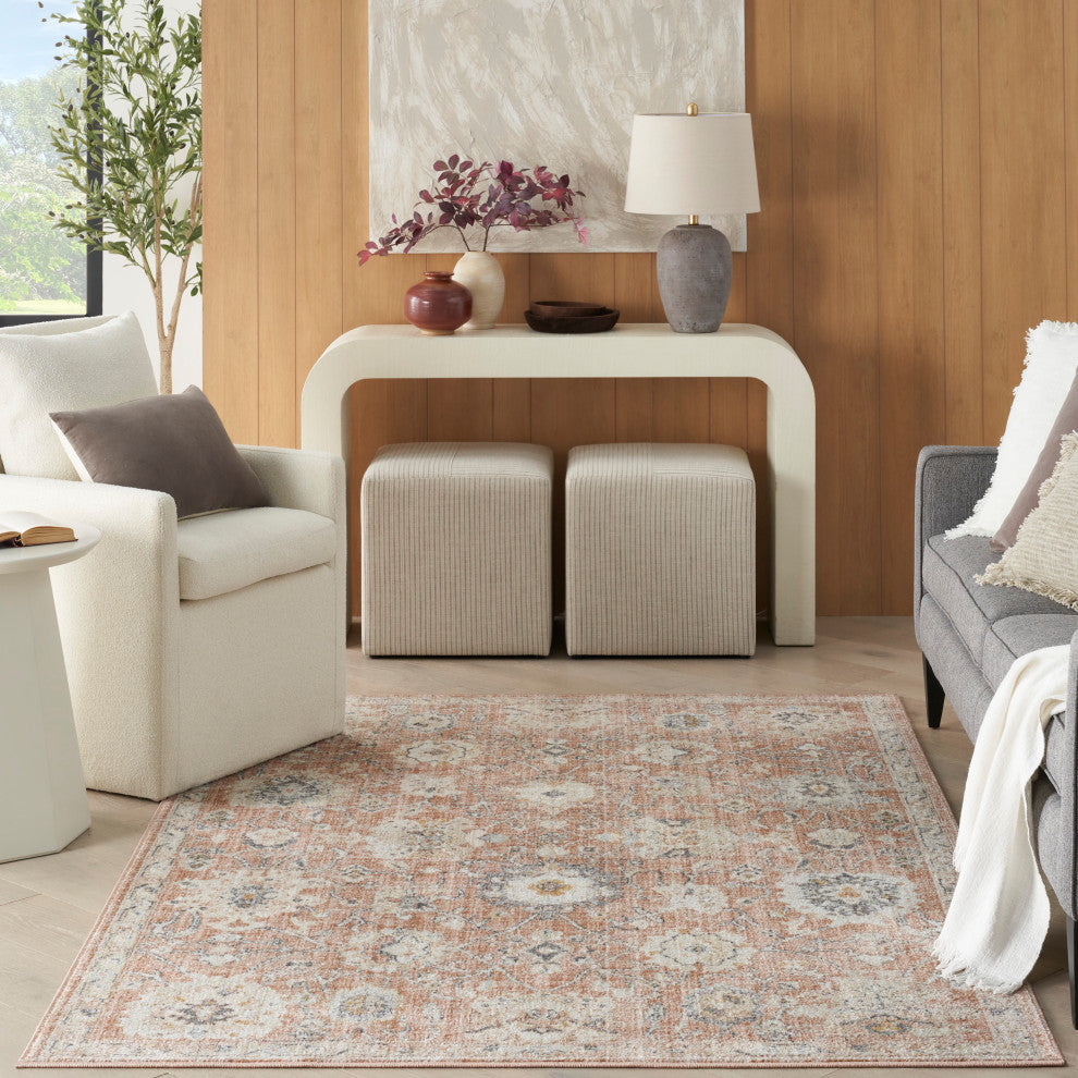 Nourison Oushak Home 6' x 9' Rust Vintage Indoor Rug