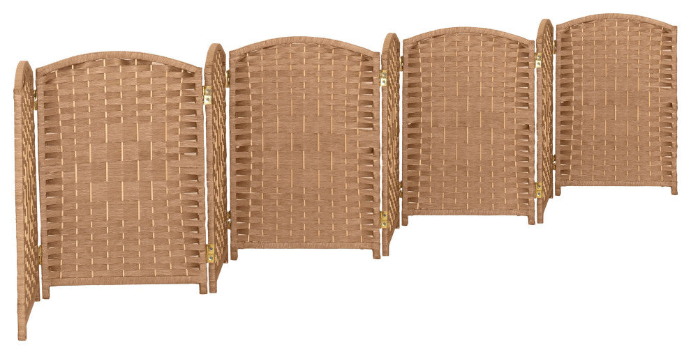 2 ft. Short Diamond Weave Fiber Room Divider Natural 8 Panel