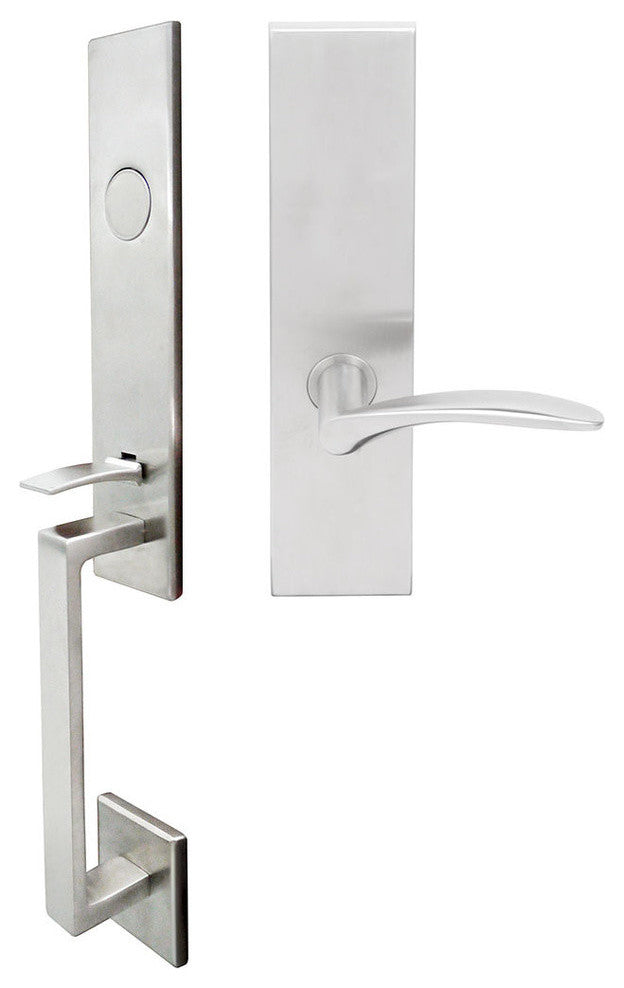Crest Lever, Mortise Dummy Handleset, Left Hand, Satin Stainless Steel