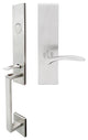 Crest Lever, Mortise Dummy Handleset, Left Hand, Satin Stainless Steel