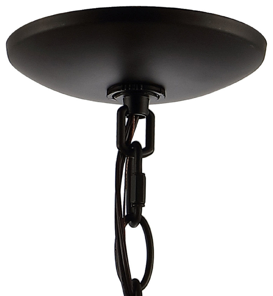 Coronet 3-Light Iron Glass LED Chandelier, Black, Width: 20"